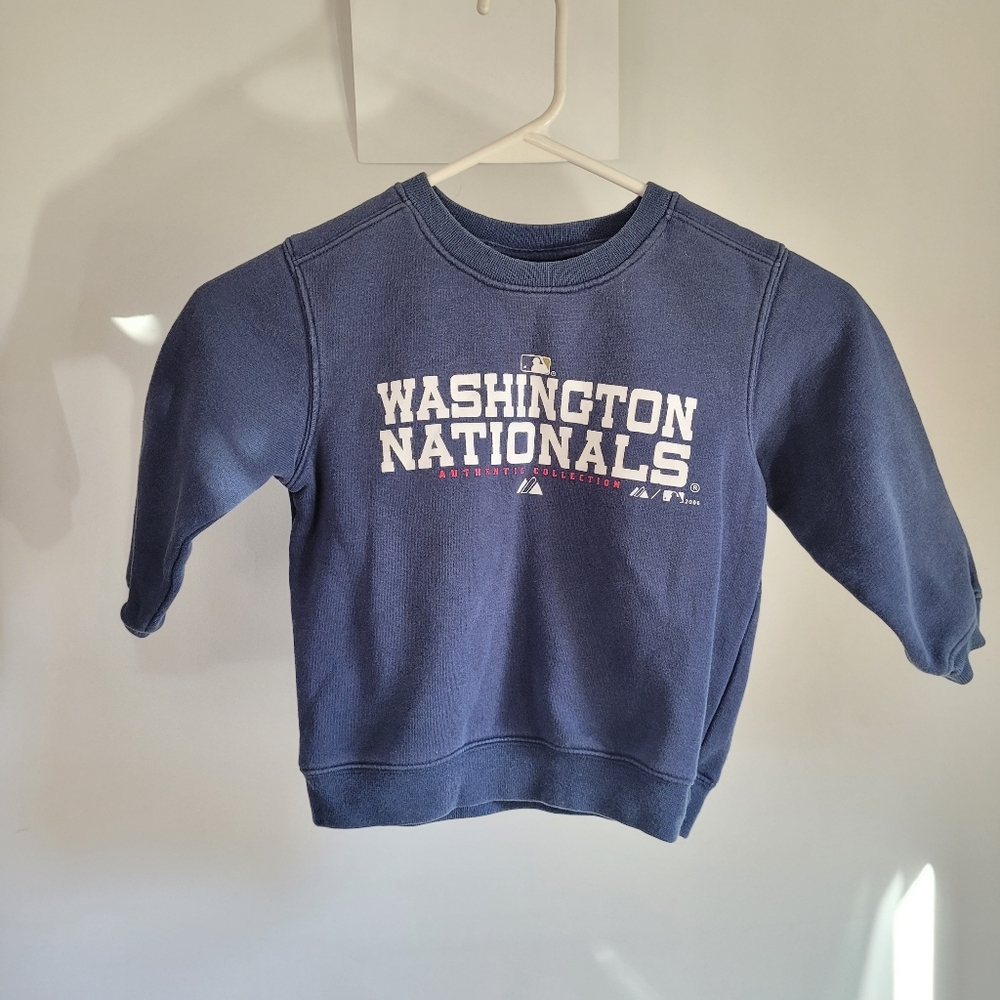 Washington Nationals MLB Toddler 3T Crewneck Sweatshirt Navy Blue Majestic